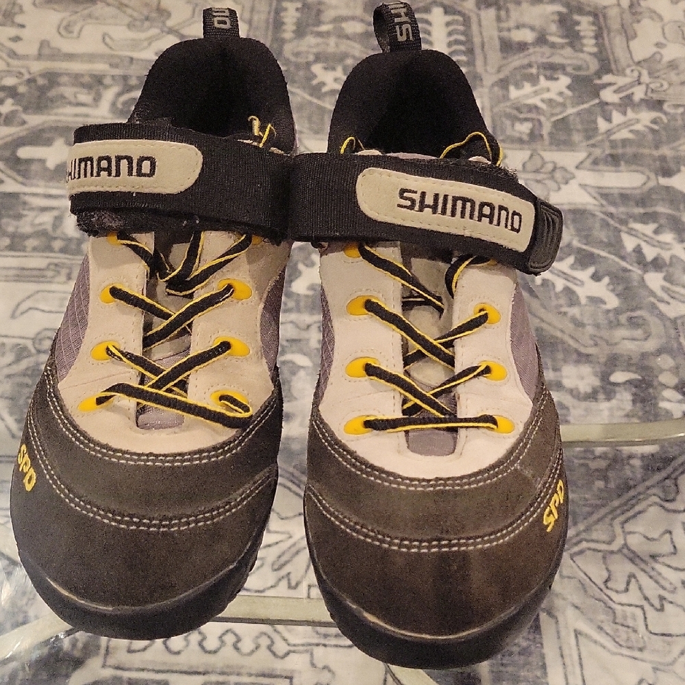 Shimano Black and Yellow Riding Shoes